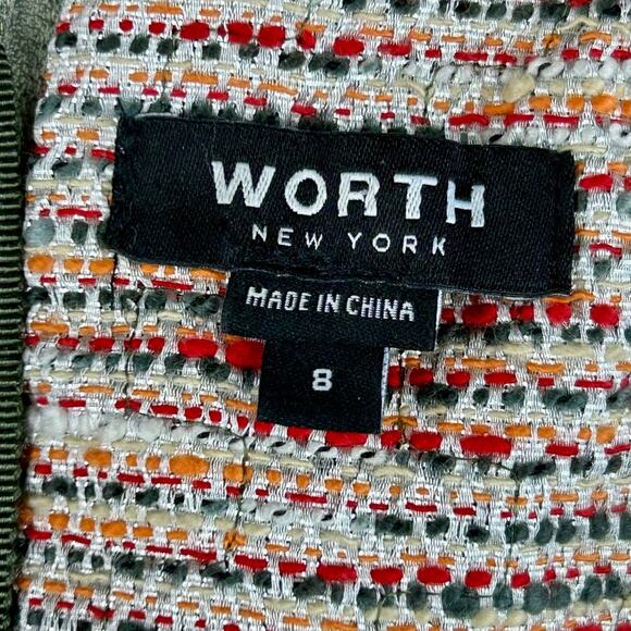 Worth New York Sheer Ribbon Zip Back Knee Length Shift Sheath 8 Dress $585 MSRP - Picture 9 of 12